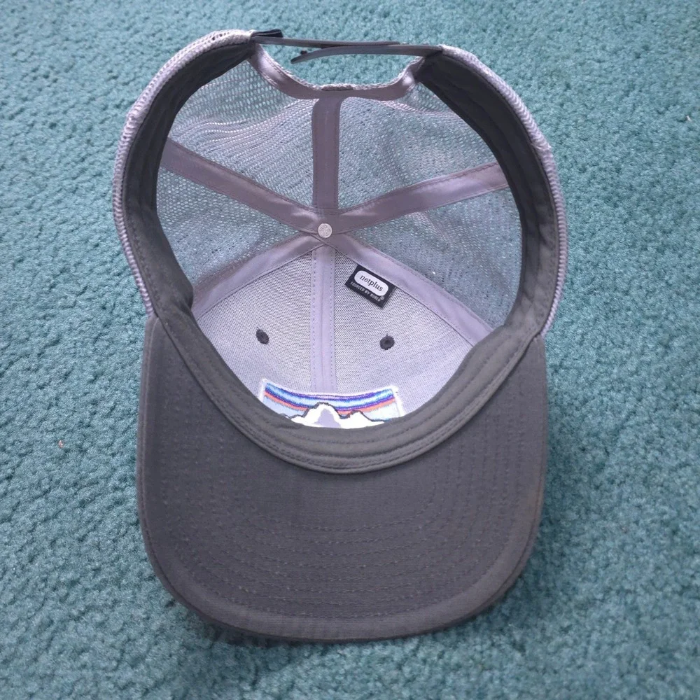 Patagonia P-6 Logo Trucker Hat Grey Mesh Snapback Cap NetPlus Brim Unisex Cover